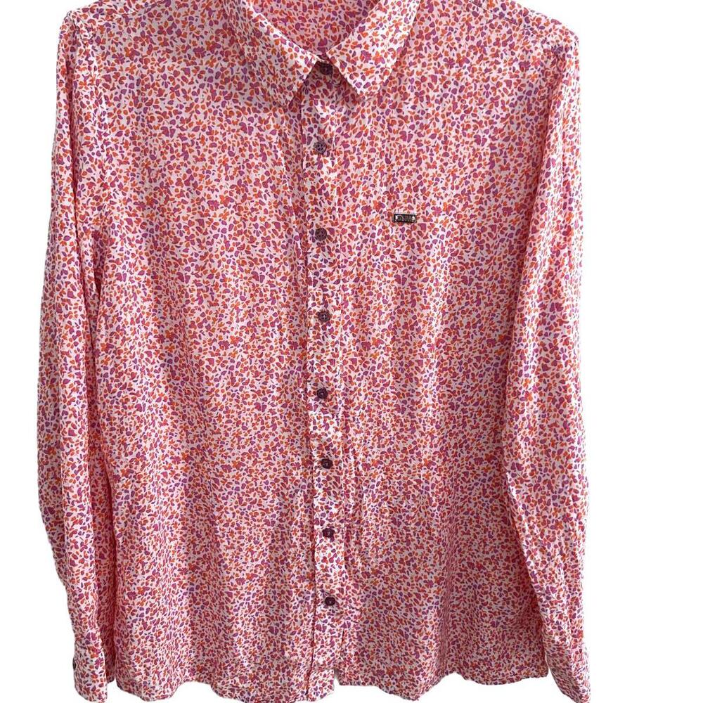 U.S. Polo Assn. Women's Casual Floral Print Button Front Blouse - Size 42 (L)